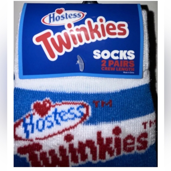 Twinkies Odd Sox Crew Socks 2 Pair Men 8-12 W 9-13 White Blue w Logo Cakes NEW! - Picture 3 of 9